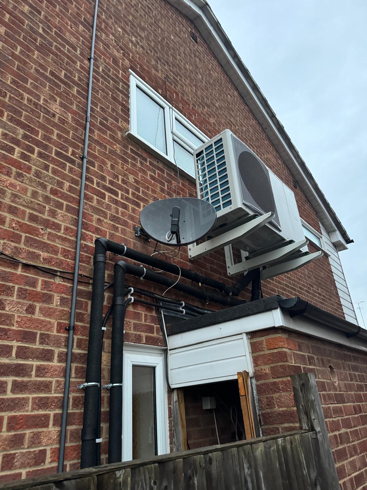 Air source heat pump installation in Essex